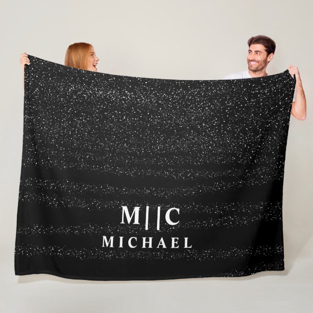 Schwarzweiß, einfach, modern, abstrakt fleecedecke (Beispiel)