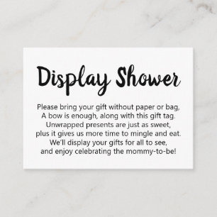 Schwarzweiß, einfach ohne Wrap Display Babydusche Begleitkarte