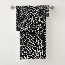 Schwarzweiß-Elefantendruck Badhandtuch Set