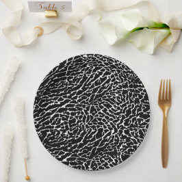 Schwarzweiß-Elefantendruck Pappteller