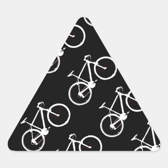 Schwarzweiss-Fahrradkopieren Dreieckiger Aufkleber (Vorderseite)