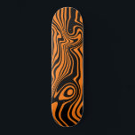 Schwarzweiß-Farbskateboard Skateboard<br><div class="desc">Benutzerdefinierte Farben - Abstrakte schwarze und orange weiße Streifen Skateboards - Anpassbar - oder wählen / Ihre Lieblingsfarbe hinzufügen ! MIGNETER Entwurf</div>