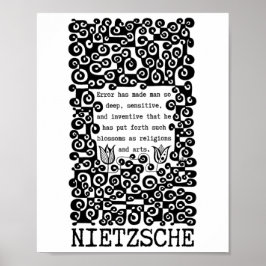 Schwarzweiß-FEHLER-Zitat von Nietzsche Poster