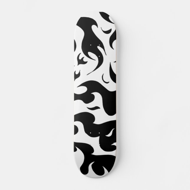 Schwarzweiss-Feuerentwurfs-Skateboard Skateboard (Vorderseite)