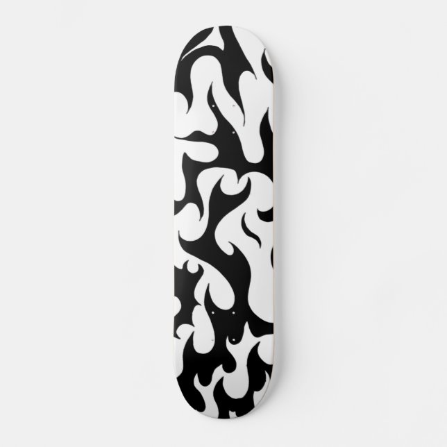 Schwarzweiss-Feuerentwurfs-Skateboard Skateboard (Vorderseite)