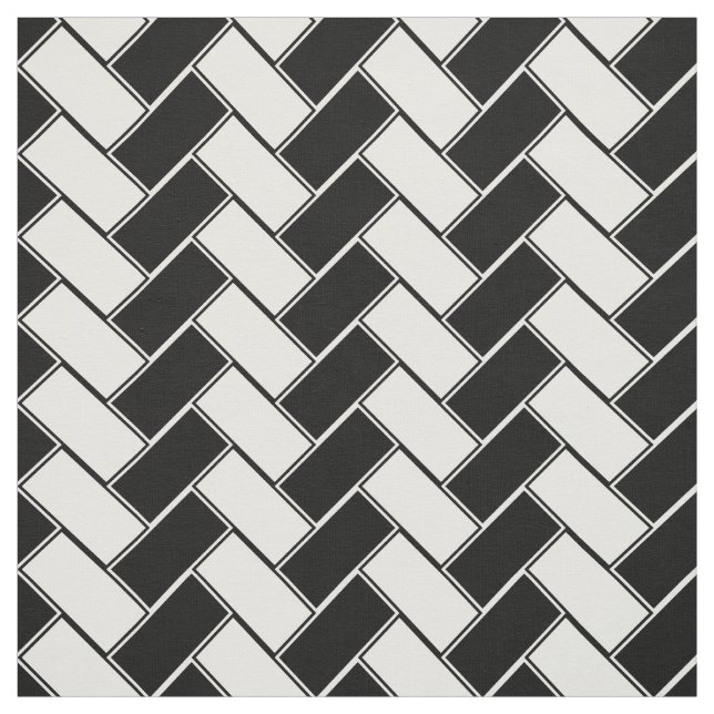 Schwarzweiss-Fischgrätenmuster Stoff (Muster)