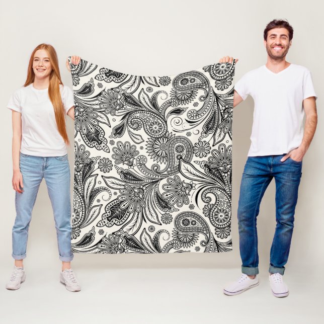 Schwarzweiß Fleecedecke (Beispiel)