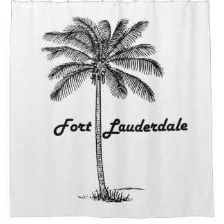 Schwarzweiss-Fort Lauderdale- u. Palmenentwurf Duschvorhang