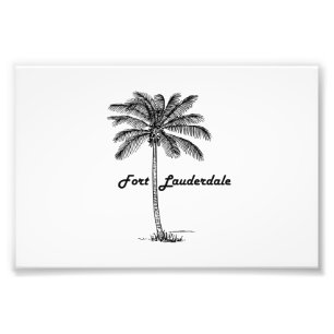 Schwarzweiss-Fort Lauderdale- u. Palmenentwurf Fotodruck