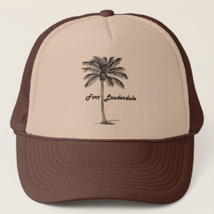 Schwarzweiss-Fort Lauderdale- u. Palmenentwurf Truckerkappe