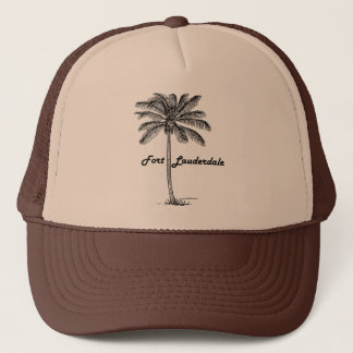 Schwarzweiss-Fort Lauderdale- u. Palmenentwurf Truckerkappe