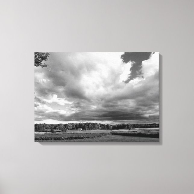 Schwarzweiß-Foto auf der Leinwand (Vorderseite)