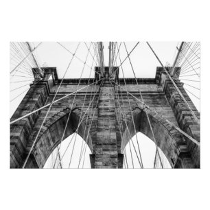 Schwarzweiß-Foto der Brooklyn Bridge NYC Fotodruck