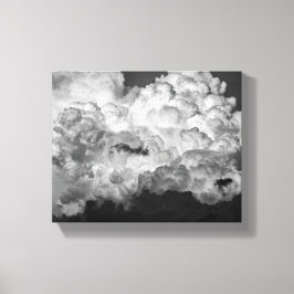 Schwarzweiß-Foto großer Sturmwolken Leinwanddruck