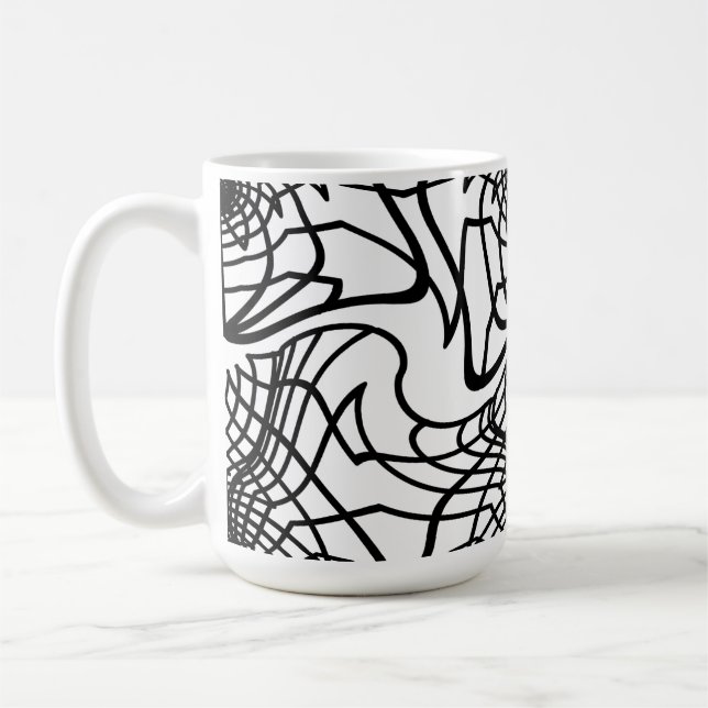 Schwarzweiß-Fraktal Kaffeetasse (Links)