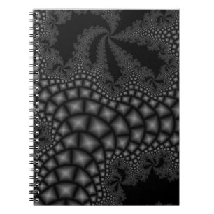 Schwarzweiß-Fraktal-Notebook Notizblock