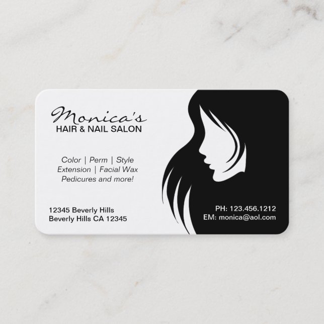 Schwarzweiss-Friseursalon mit Verabredungs-Datum Terminkarte (Vorderseite)