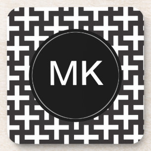 Schwarzweiss-geometrisches Getränkeuntersetzer