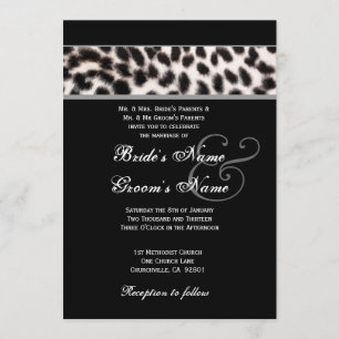 Schwarzweiss-Gepard, der metallisches Papier Einladung