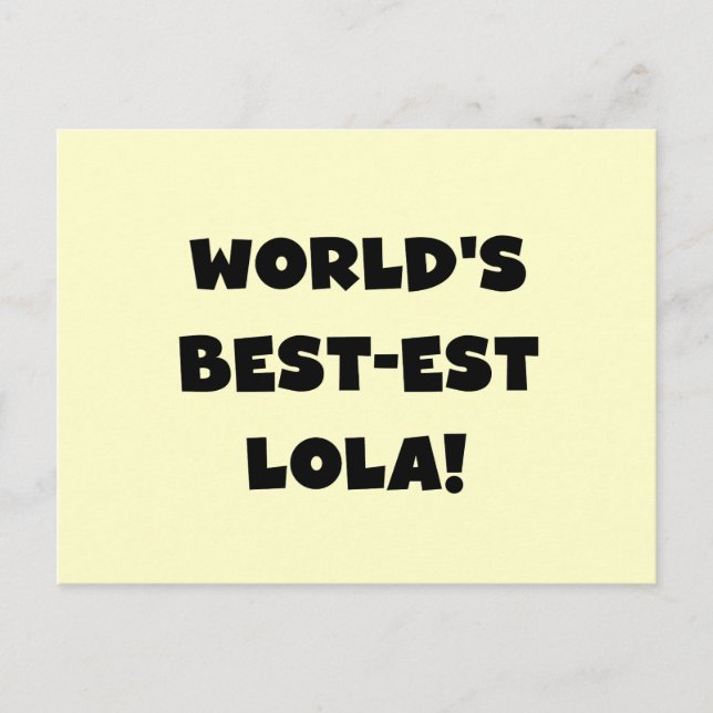 Schwarzweiss-Geschenk T-Shirts des Gut-est Lola Postkarte (Vorderseite)