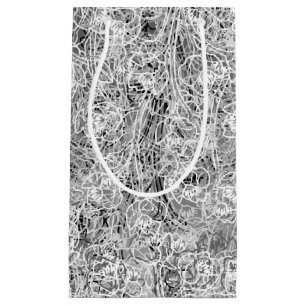 Schwarzweiss-Geschenk-Tasche des Blumendruck-3 Kleine Geschenktüte