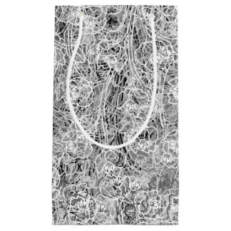 Schwarzweiss-Geschenk-Tasche des Blumendruck-3 Kleine Geschenktüte