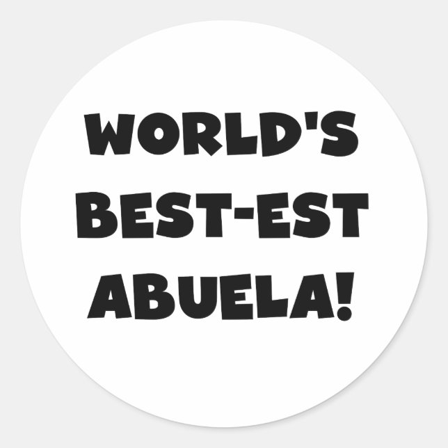 Schwarzweiss-Geschenke des Gut-est Abuela der Welt Runder Aufkleber (Vorderseite)