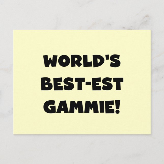 Schwarzweiss-Geschenke des Gut-est Gammie der Welt Postkarte (Vorderseite)