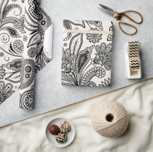 Schwarzweiß Geschenkpapier