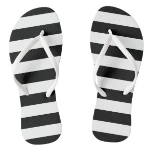 Schwarzweiss-gestreifte drehen Reinfälle um Flip Flops