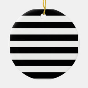 Schwarzweiss-gestreiftes Keramik Ornament