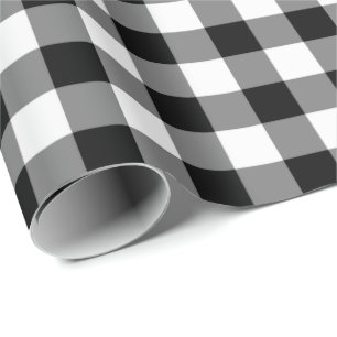 Schwarzweiss-Gingham-Packpapier Geschenkpapier