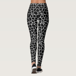 Schwarzweiss-Giraffen-Druck-Tier-Muster Leggings