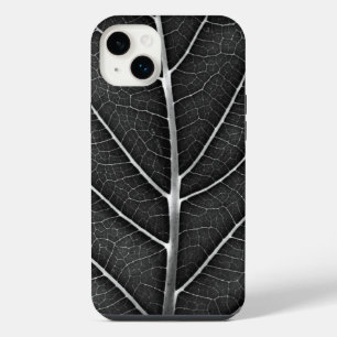 Schwarzweiß glühendes Blatt Nahaufnahme iPhone 14 Plus Hülle