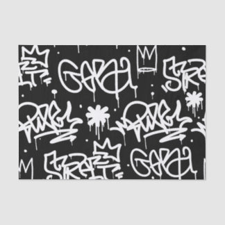 Schwarzweiss-Graffitimuster Seidenpapier