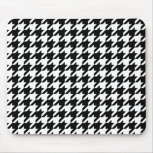 Schwarzweiss-Hahnentrittmuster Mousepad