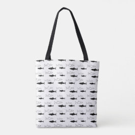 Schwarzweiss-Haifisch-Muster-Taschen-Tasche Tasche