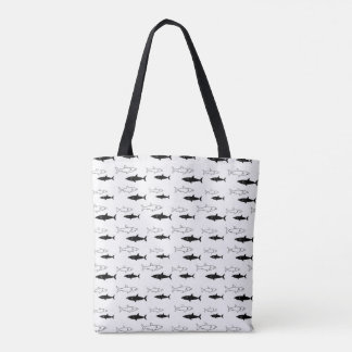 Schwarzweiss-Haifisch-Muster-Taschen-Tasche Tasche