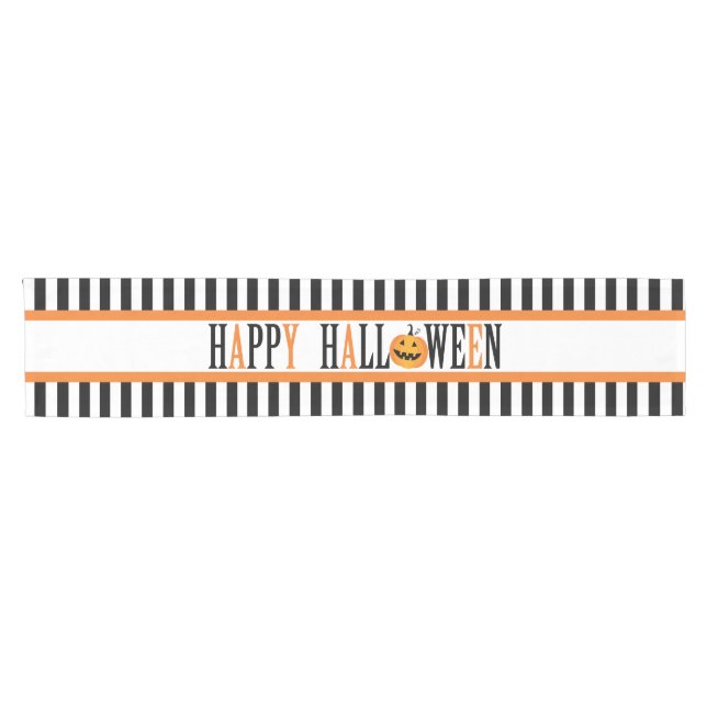 Schwarzweiss-Halloween-Tabellen-Läufer Kurzer Tischläufer (Horizontal)