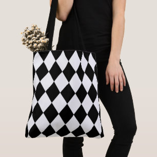 Schwarzweiss-Harlekin-Muster Tasche