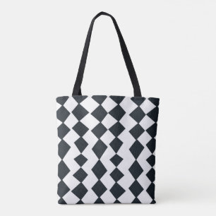 Schwarzweiss-Harlekin-Muster Tasche
