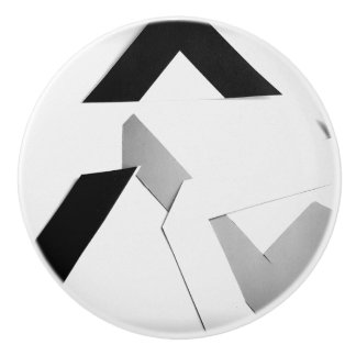 SCHWARZWEISS-HEXE-FACH-GRIFF KERAMIKKNAUF