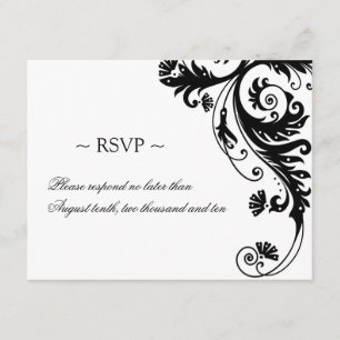 Schwarzweiss-Hochzeits-Antwort-Karten RSVP Karte