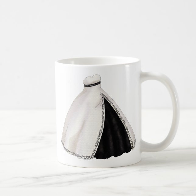 Schwarzweiss-Hochzeits-Kleid Kaffeetasse (Rechts)