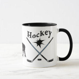 Schwarzweiss-Hockey-Tassen kein Minimum oder in Tasse