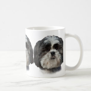 Schwarzweiss-Hund Shih Tzu Kaffeetasse