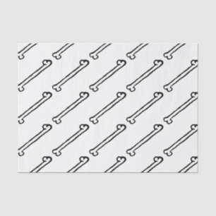 Schwarzweiss-Hundeknochen-Seidenpapier Seidenpapier