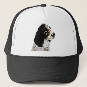 Schwarzweiss-Hundekunst-SpringerSpaniel Truckerkappe