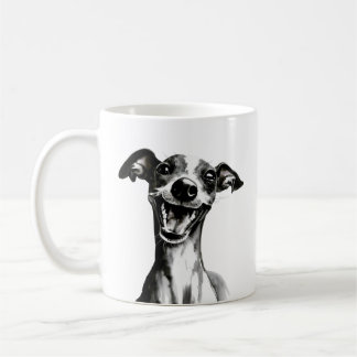 Schwarzweiß-Iggy | Niedlicher Italienischer Windhu Kaffeetasse