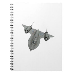Schwarzweiss-Illustration der Amsel-SR71 Notizblock